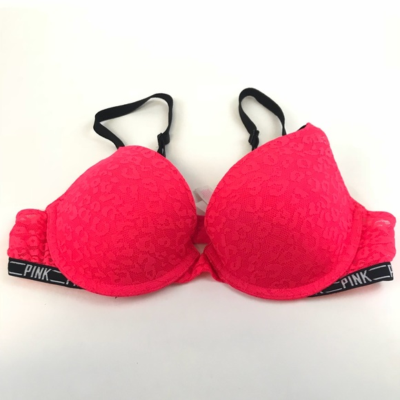 PINK Victoria's Secret Other - PINK Victoria’s Secret 34B Pushup Bra Red Black